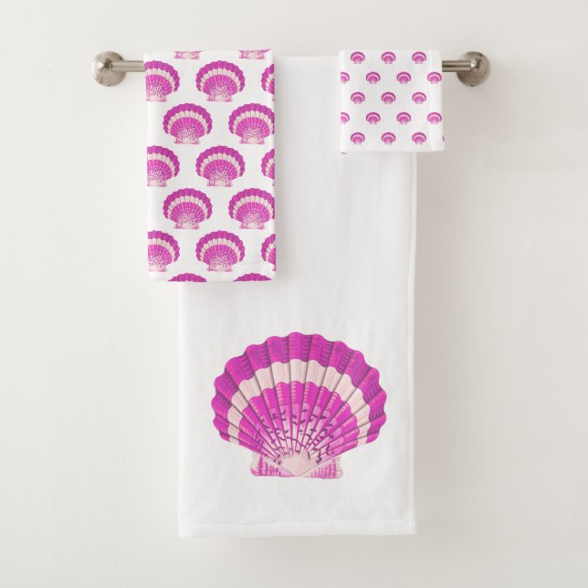 Salle de bain moderne Nautique Coquillage rose (En situation)