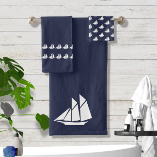 Salle de bain pour voiliers Océan Bleu & blanc