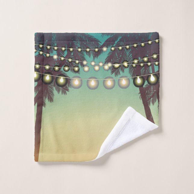 Salle de bain Serviette Plage Coucher de soleil Pa (Gant de toilette)