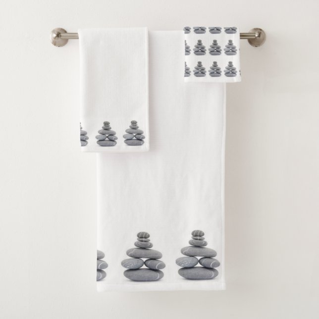 Salle de bain Serviettes Galets (En situation)