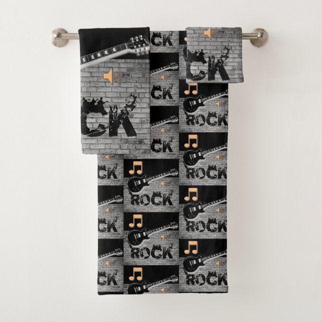Salle de bain Serviettes Jeux Rock Musique (En situation)