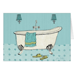 Salle de bains bleue démodée