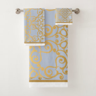 SALLE DE BAINS DE STYLE BLUE GOLD HAMPTONS