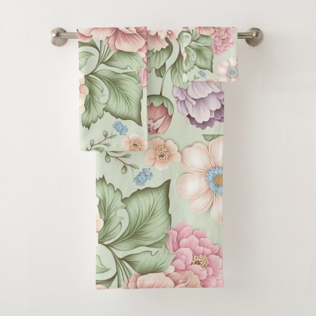 SALLE DE BAINS VINTAGE FLORALE (En situation)