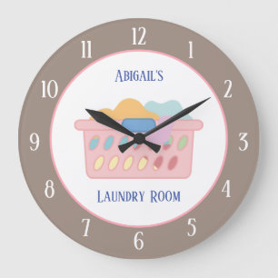Salle de blanchisserie Grande horloge personnalis