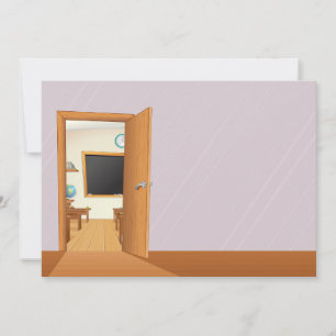 Salle de classe sur invitation à une porte ouverte