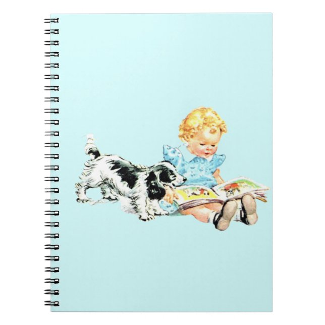 Sally and Spot Illustration der 50er Jahre Notizblock (Vorderseite)