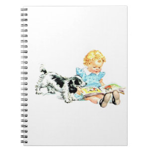 Sally and Spot Illustration der 50er Jahre Notizblock