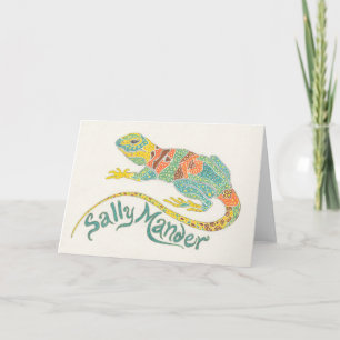 Sally Mander die Eidechse Notecard Karte