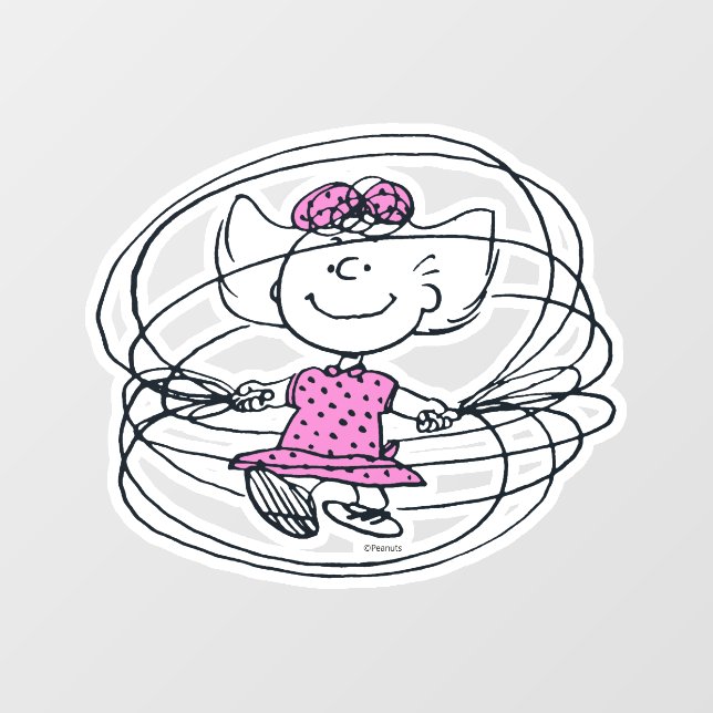 Sally Playing Jump Rope Fensteraufkleber (Blatt)