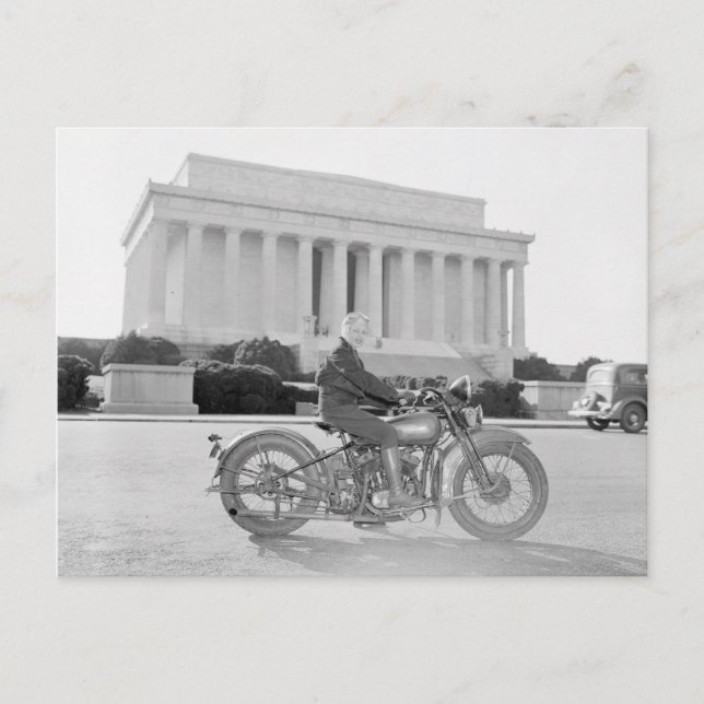 Sally und ihr Harley Postkarte (Vorderseite)