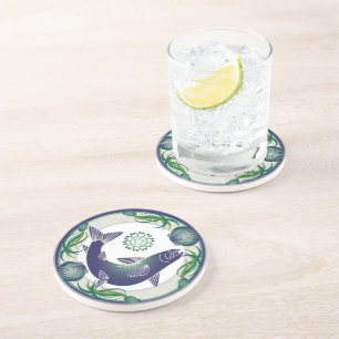 Salmon coaster sandstein untersetzer