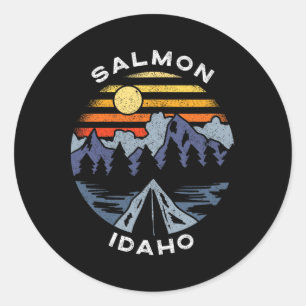 Salmon Idaho Gebirge Urlaub Camping Souvenir Runder Aufkleber