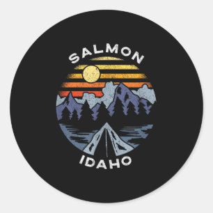 Salmon Idaho Gebirge Urlaub Camping Souvenir Runder Aufkleber