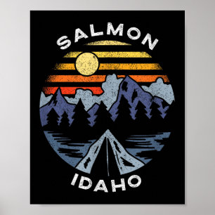 Salmon Idaho Mountains Urlaub Camping Souvenir Poster