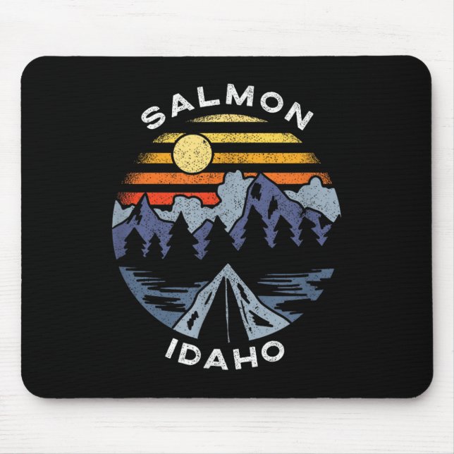 Salmon Idaho Mountains Vacation Camping Souvenir  Mousepad (Vorne)