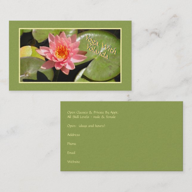 "SALMON-PINK WATER LILy" Visitenkarte (Vorne/Hinten)
