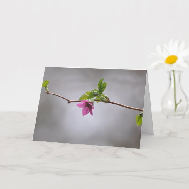Salmonberry Blossom-Kunstkarte Karte (Kleine Pflanze)