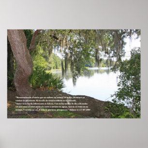 Salmos 1:1 - 3 (Kartellbetrug Rio y Arbol Poster