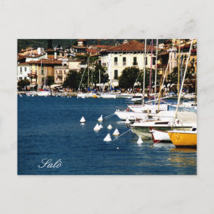 Salò Lake Garda Port and Bay Foto Postkarte