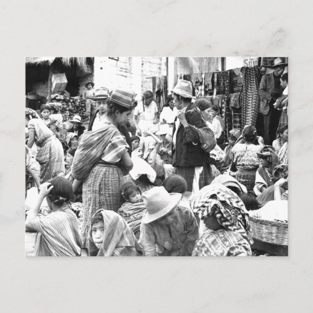 Salolá Markt Guatemala Vintages Foto Postkarte (Vorderseite)