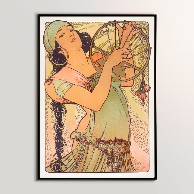 Salomé (1897) von Alphonse Mucha Durch eine Mauer  Poster (Make a Bold Statement: Elevate Your Décor with the Exquisite Salomé (1897) Wall Art Poster)