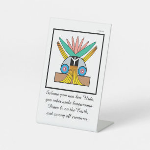 Salome Peace Symbol & Meditation Mantra Sockelschild