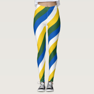 Salomon Islands National Flag Colors Strickte Legg Leggings