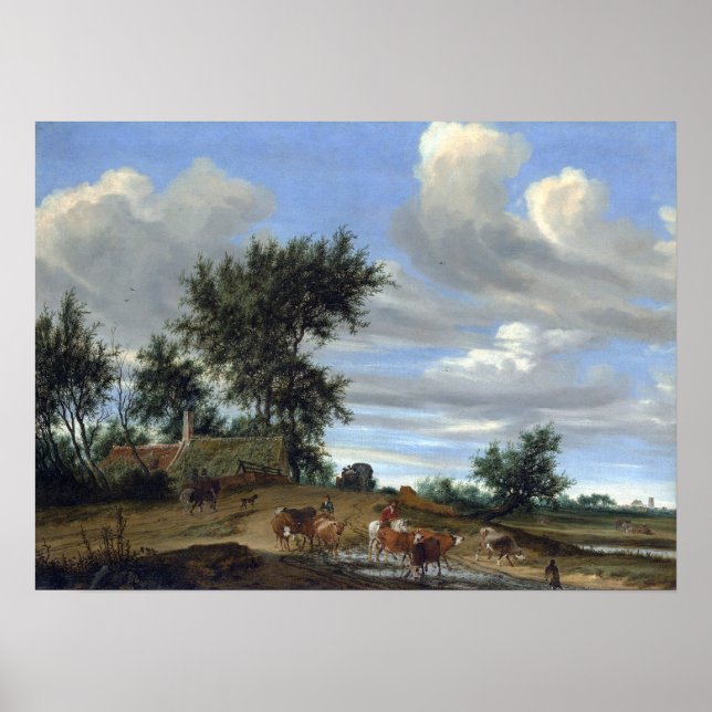 Salomon van Ruysdael A Country Road Poster (Vorne)