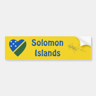 Salomonen-Flagge Herz + Karte Aufkleber Autoaufkleber
