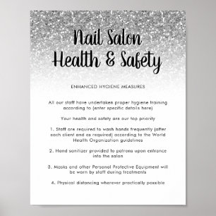 Salon à ongles Santé Poster Parties scintillant en