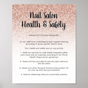 Salon à ongles Santé Poster Peach Parties scintill
