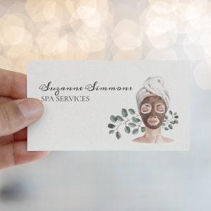 Salon  Aquarell  Spa-Leistungen Gesichtspflege  Visitenkarte