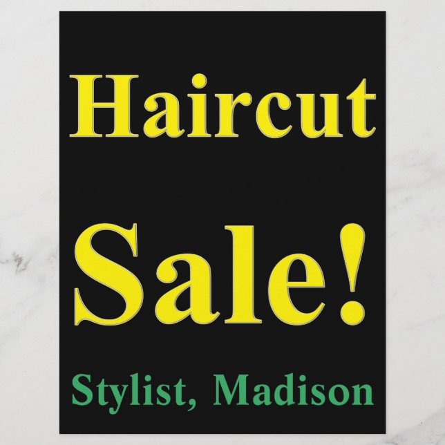 Salon Barber Haircut Sale Poster Werbeflye Flyer (Vorne)