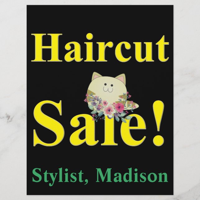 Salon Barber Haircut Sale Poster Werbeflye Flyer (Vorne)