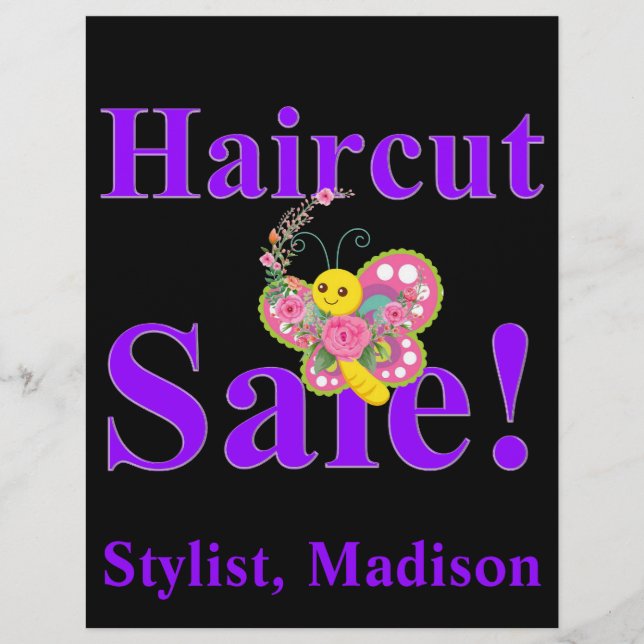 Salon Barber Haircut Sale Poster Werbeflye Flyer (Vorne)