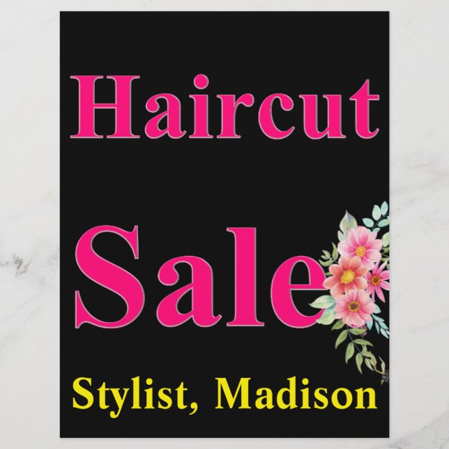 Salon Barber Haircut Sale Poster Werbeflye Flyer (Vorne)