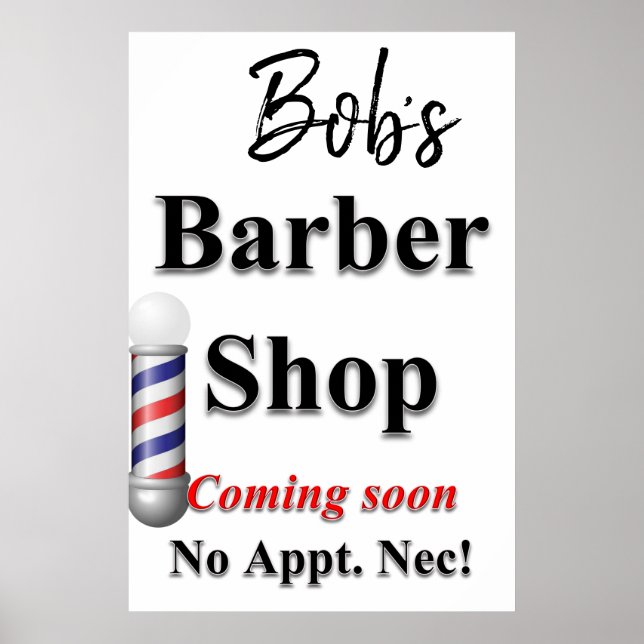 Salon Barbershop Affiches Barbershop Bientôt (Devant)