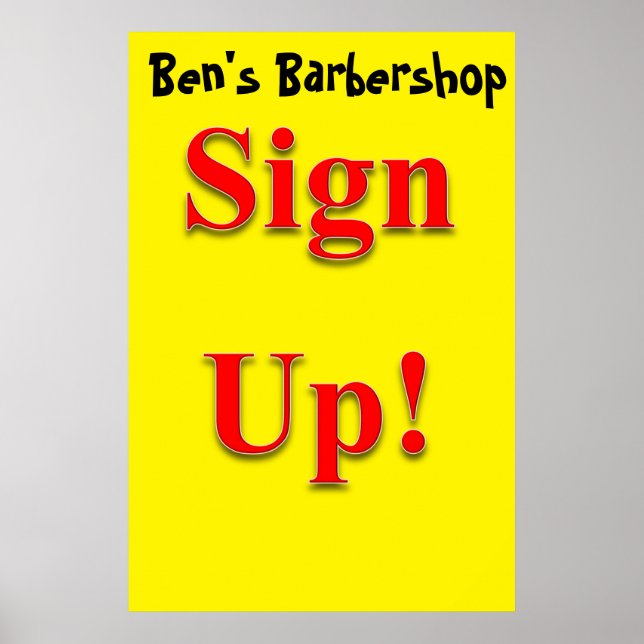 Salon Barbershop Affiches Inscrivez-vous (Devant)