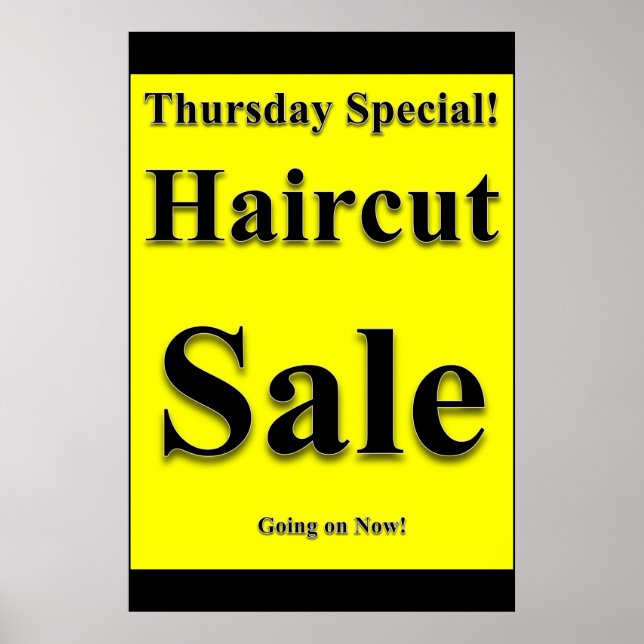 Salon Barbershop Affiches Jeudi Haircut Vente (Devant)