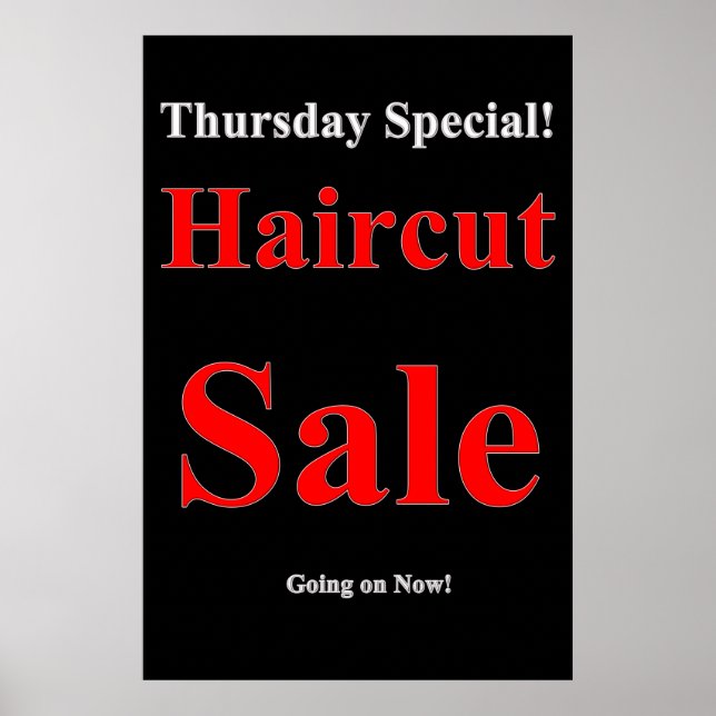 Salon Barbershop Affiches Jeudi Haircut Vente (Devant)