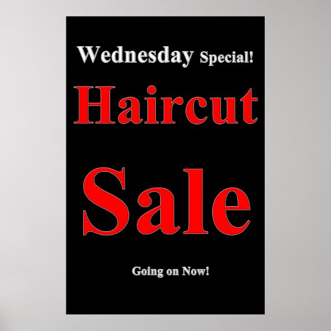 Salon Barbershop Affiches Mercredi Haircut Vente (Devant)
