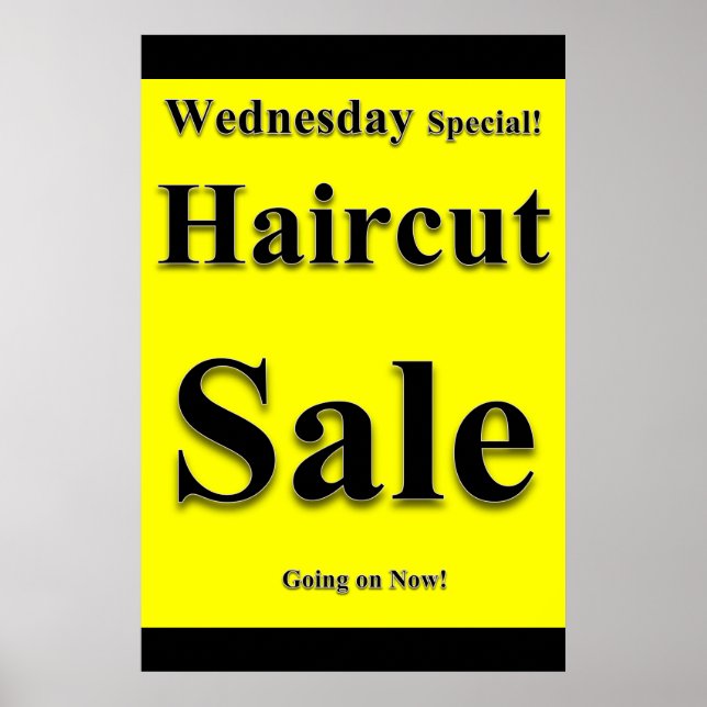 Salon Barbershop Affiches Mercredi Haircut Vente (Devant)