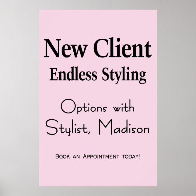 Salon Barbershop Poster Hair New Client Stylist  (Vorne)