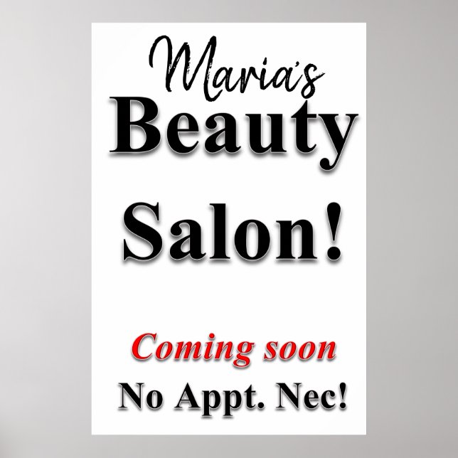 Salon Barbershop Poster Schönheitssalon Bald kommt (Vorne)