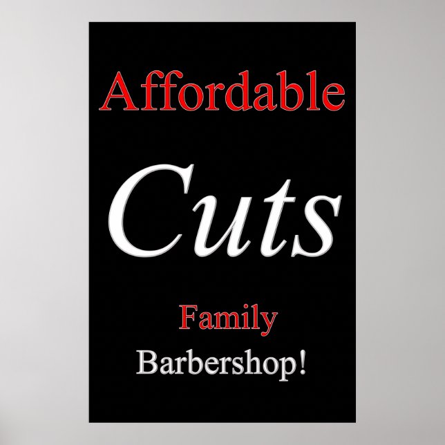 Salon Barbershop Posters Affordable Cuts Family Poster (Vorne)