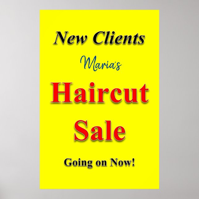 Salon Barbershop Posters Haircut Sale Poster (Vorne)