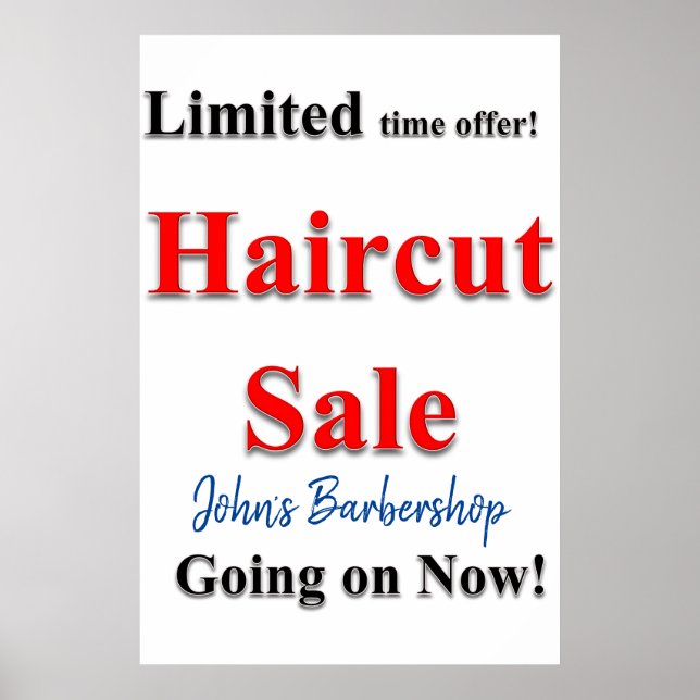 Salon Barbershop Posters Limited Haircut Sale Poster (Vorne)