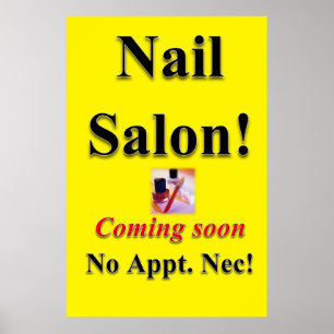Salon Barbershop Posters Nail Salon Coming Soon Poster