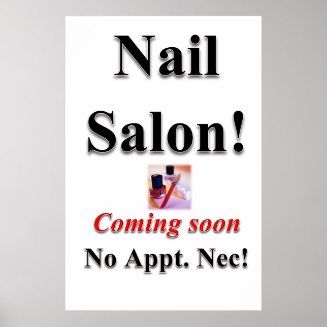 Salon Barbershop Posters Nail Salon Coming Soon Poster (Vorne)